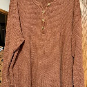 Sonoma Women's V-Neck Sweater in Rust